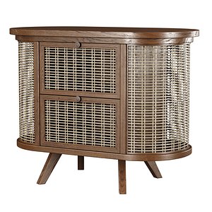 3D Noa wooden rattan cabinet NR36 by Bpoint Design