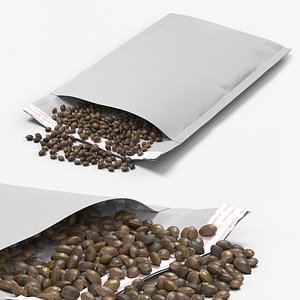 Cannabis Seeds in Paper Pouch Open White