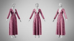 3D Dress 35 Dusty Rose Velvet