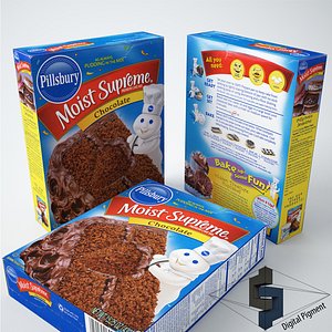 3d model pillsbury chocolate cake mix