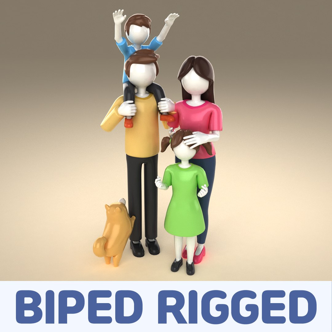 Cartoon Family Character B 3D Model - TurboSquid 2087234