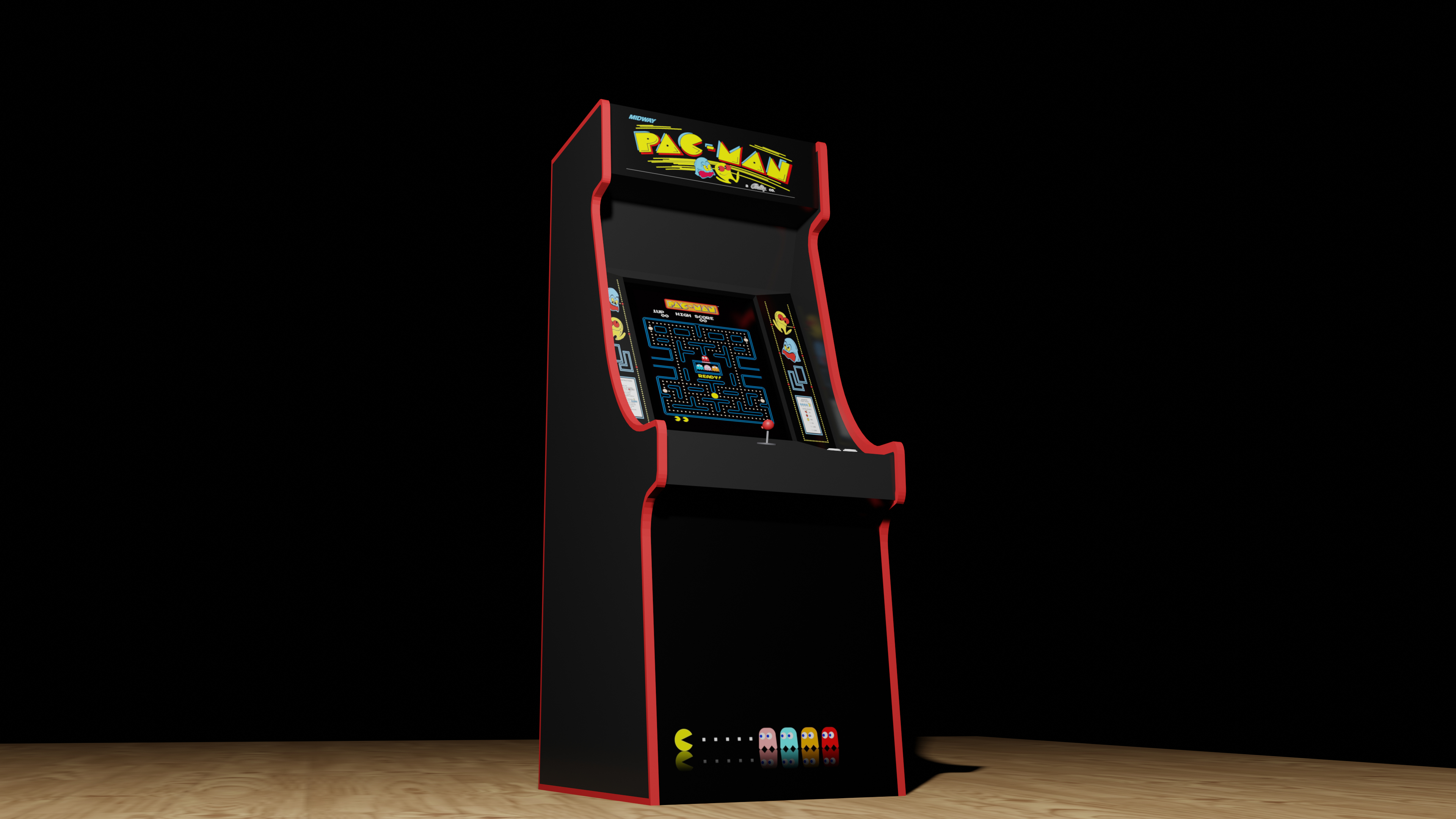 Pacman arcade machine low poly 3D model - TurboSquid 1947727