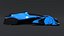 3D model F1 Concept Racing Car Triple Color Pack White Orange Blue