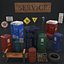 Old gas station elements 3D model