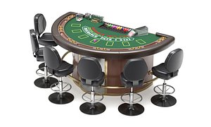 3D Blackjack Table Set