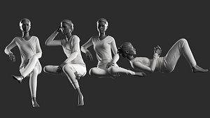 woman mannequin sitting 4 3D model
