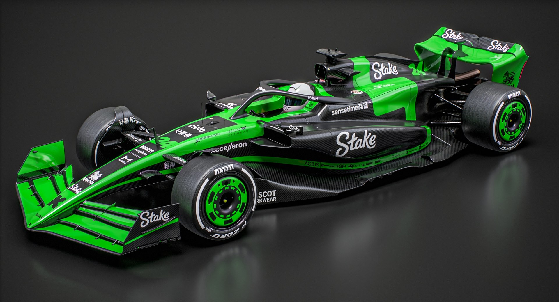 3D Stake F1 Team Sauber 2024 C44 Formula 1 Race Car Model