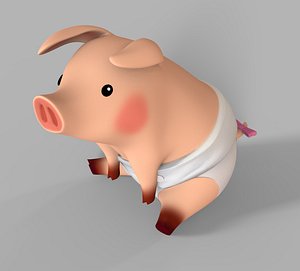 3d model tiny pig