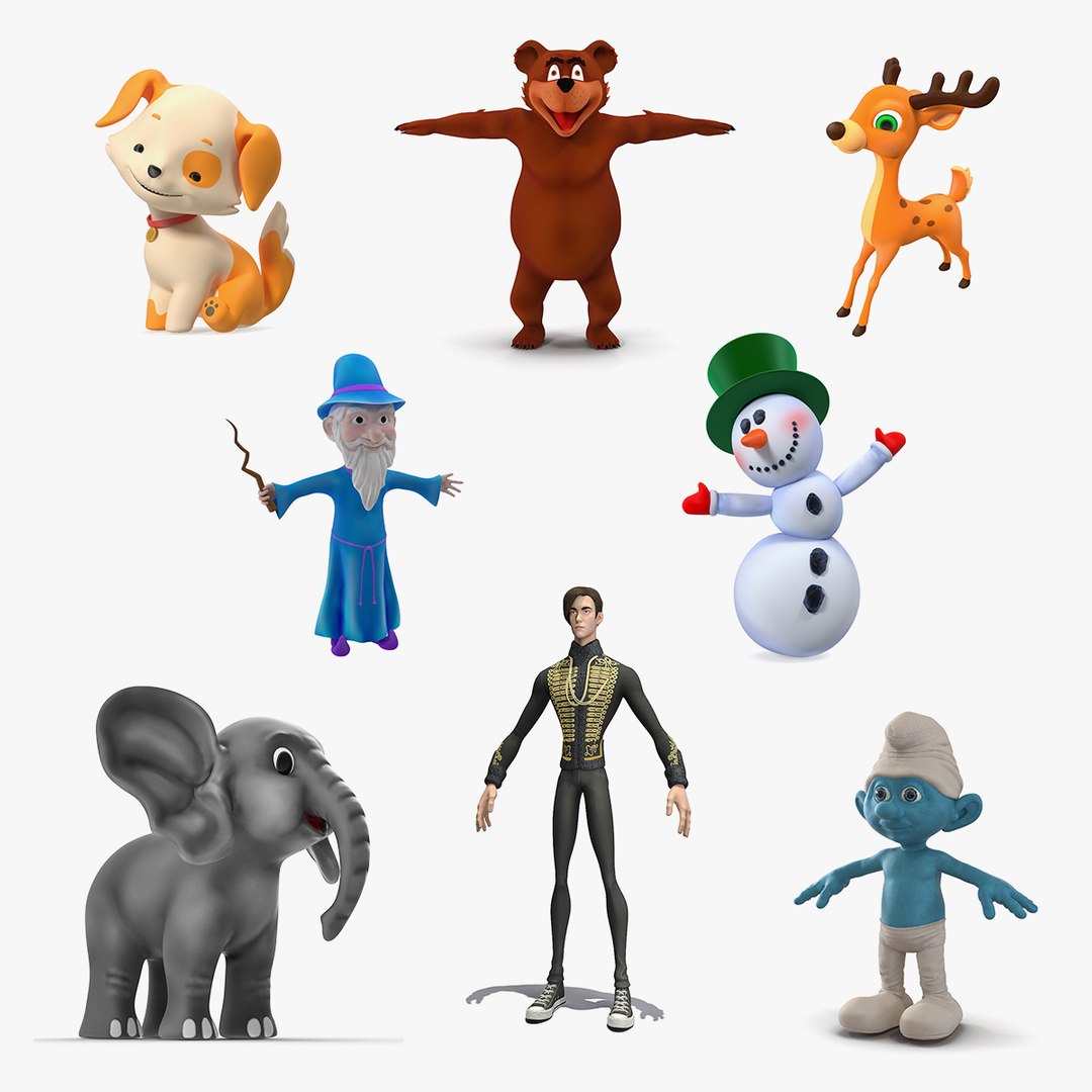Cartoon Characters Collection 10 3D model preview