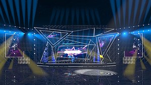Stage Concert Stage Design Large-scale stage Choreography  Eve music Festival Light show 3D model