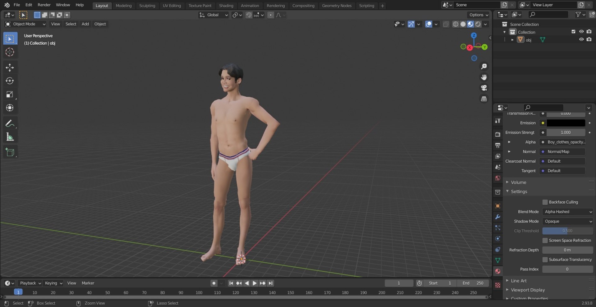 3D Smiling Chinese Man Underwear Model - TurboSquid 1870640