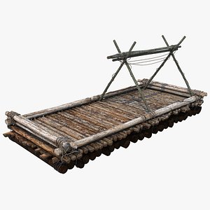 Wooden Raft 3D Model
