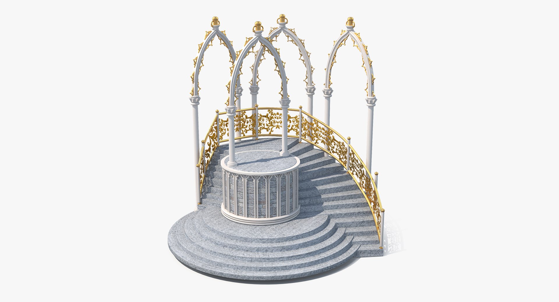 Tribune of Castle 3D model preview