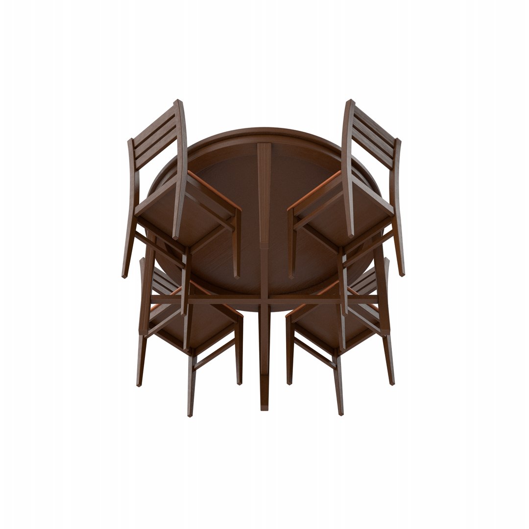 Round Table And Chairs 3D TurboSquid 2110621