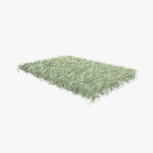 cream fur sheepskin carpet rug 3D model