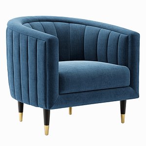 3D fluted juno velvet upholstered