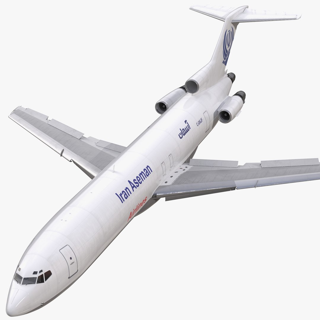 Boeing 727-200F Iran Aseman Rigged 3D Model 3D model preview
