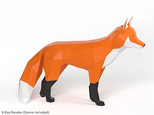 polygonal fox 3D model
