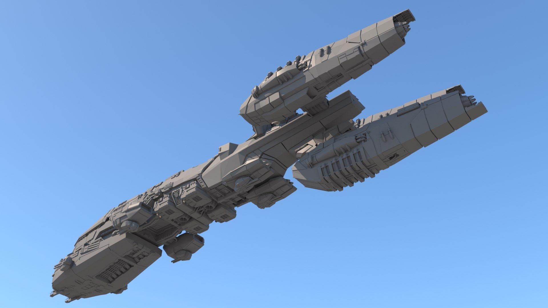 Sci Fi Space Battleship Modelo 3D - TurboSquid 1653643