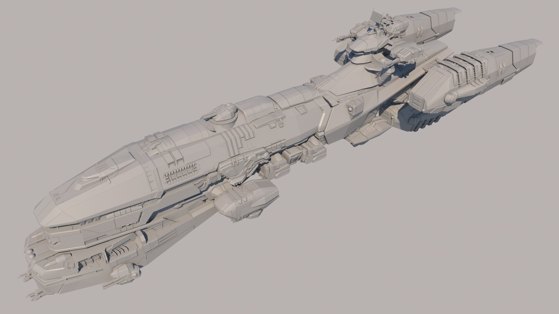 Space Warship 3D Model // RenderCrate - Free & HD Objects