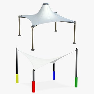 3D Tensile Structures Playground With Conical