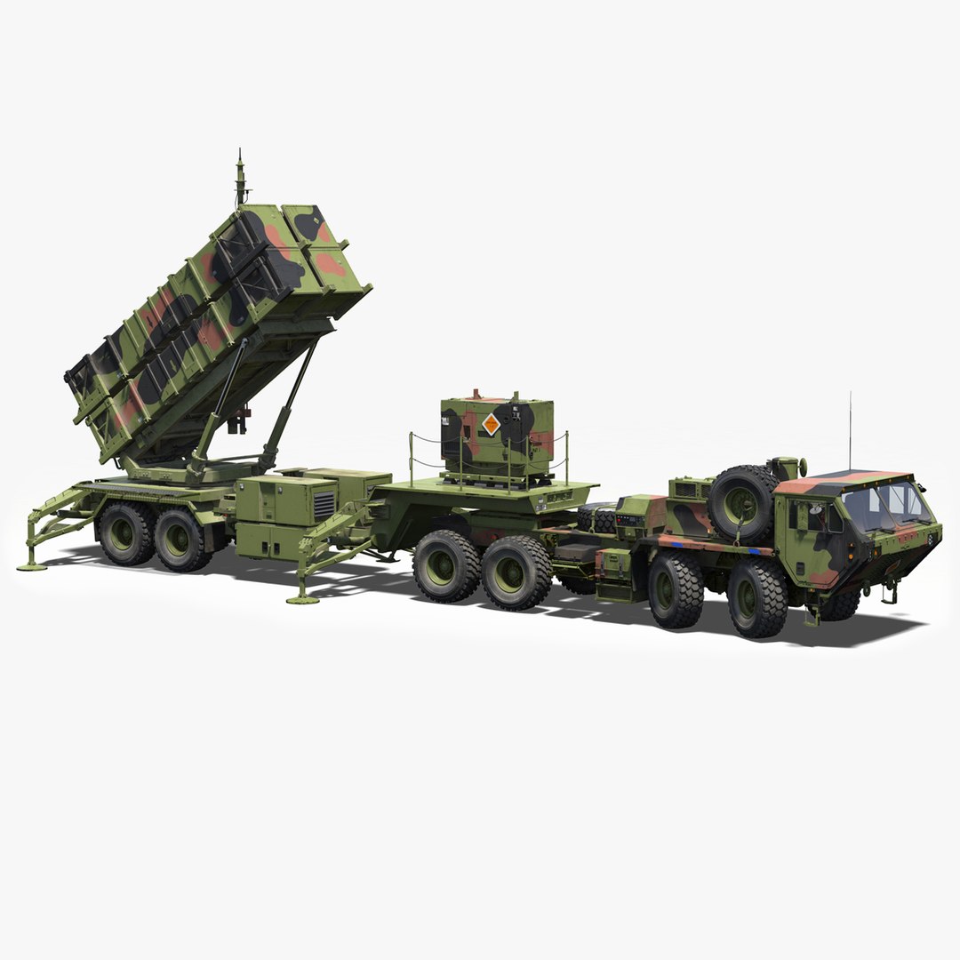 MIM-104 Patriot Surface to Air Missile SAM Rigged 3D Model 3D model preview