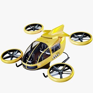 Flying Taxi Concept Air-Taxi Yellow