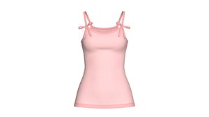 Girls Pink Strap Ribbon Camisole Top
