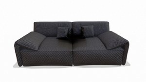Vintage Black Leather Chesterfield Sofa
