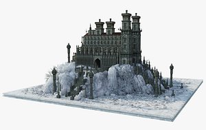 3D Fantasy Winter Mountain  Castle model