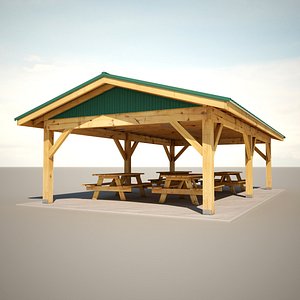 Park Shelter with Tables