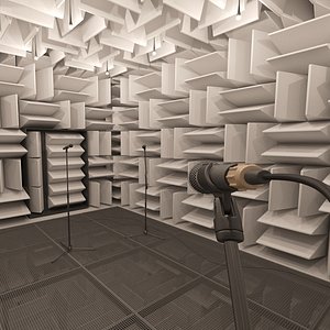 3D model Enechoic Chamber With Microphones