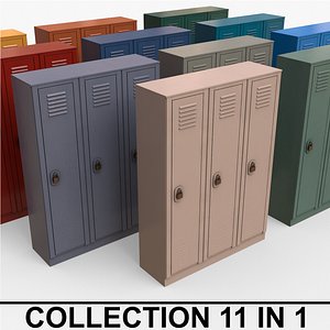 3D PBR School Gym Locker 01 - Multi color Pack