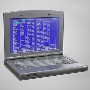 3D Old Laptop - Retro Office Notebook Computer model