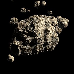 asteroid field scene obj