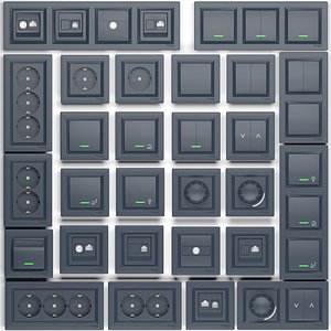 Set of sockets and switches schneider electric series Asura