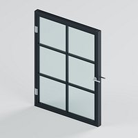 Slim Steel Casement Window with Six Panes