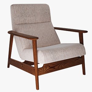 West-Elm-Mid-Century-Show-Wood-High-Back-Chair 3D model