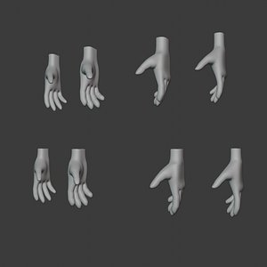 Stylized Base Hands 3D model