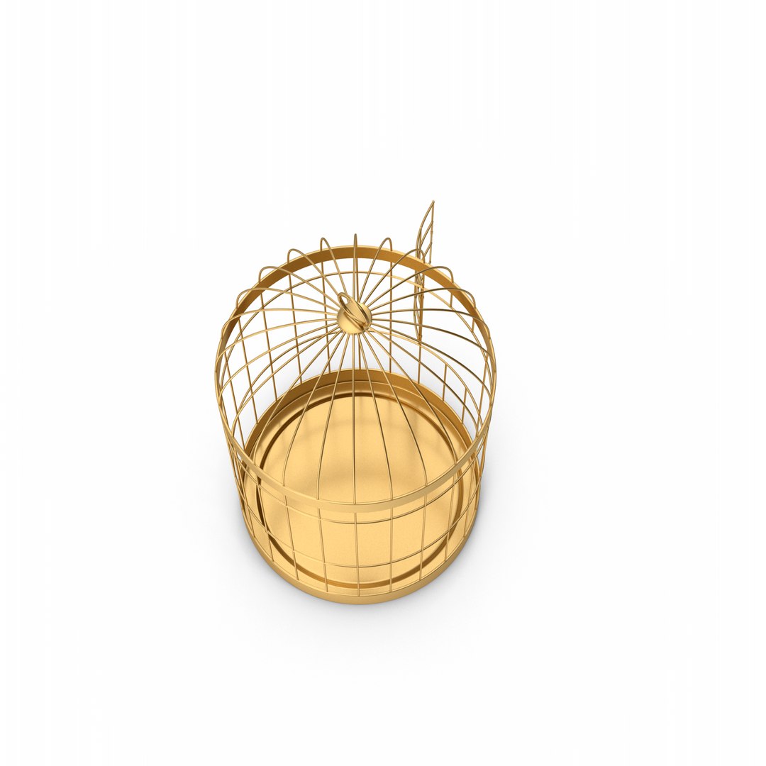 3D Gold Bird Cage TurboSquid 2132583
