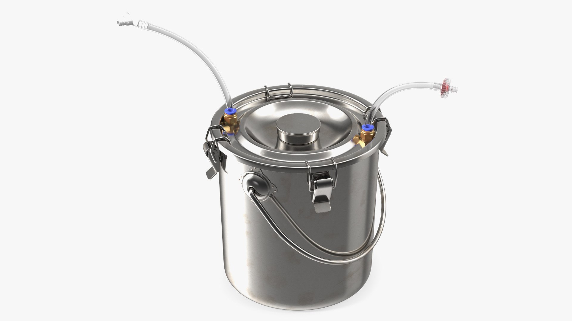 Milking Bucket Stainless Steel 3D model preview