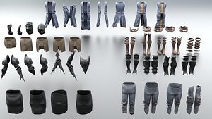 Wasteland Character Outfit Assets 48 Game Ready Objects model