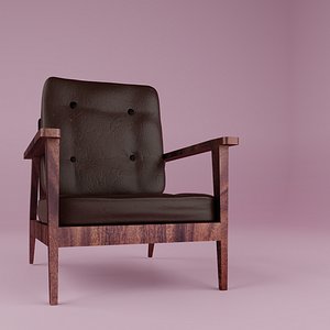 Leather and Wood Chair