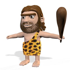Cave man Neanderthal cartoon character