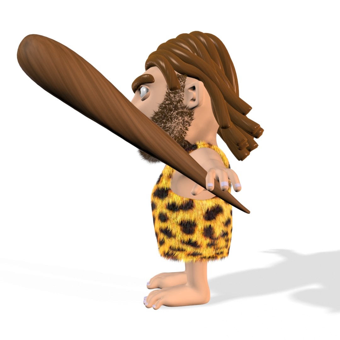 3D Cave Man Neanderthal Cute Cartoon - TurboSquid 1465531