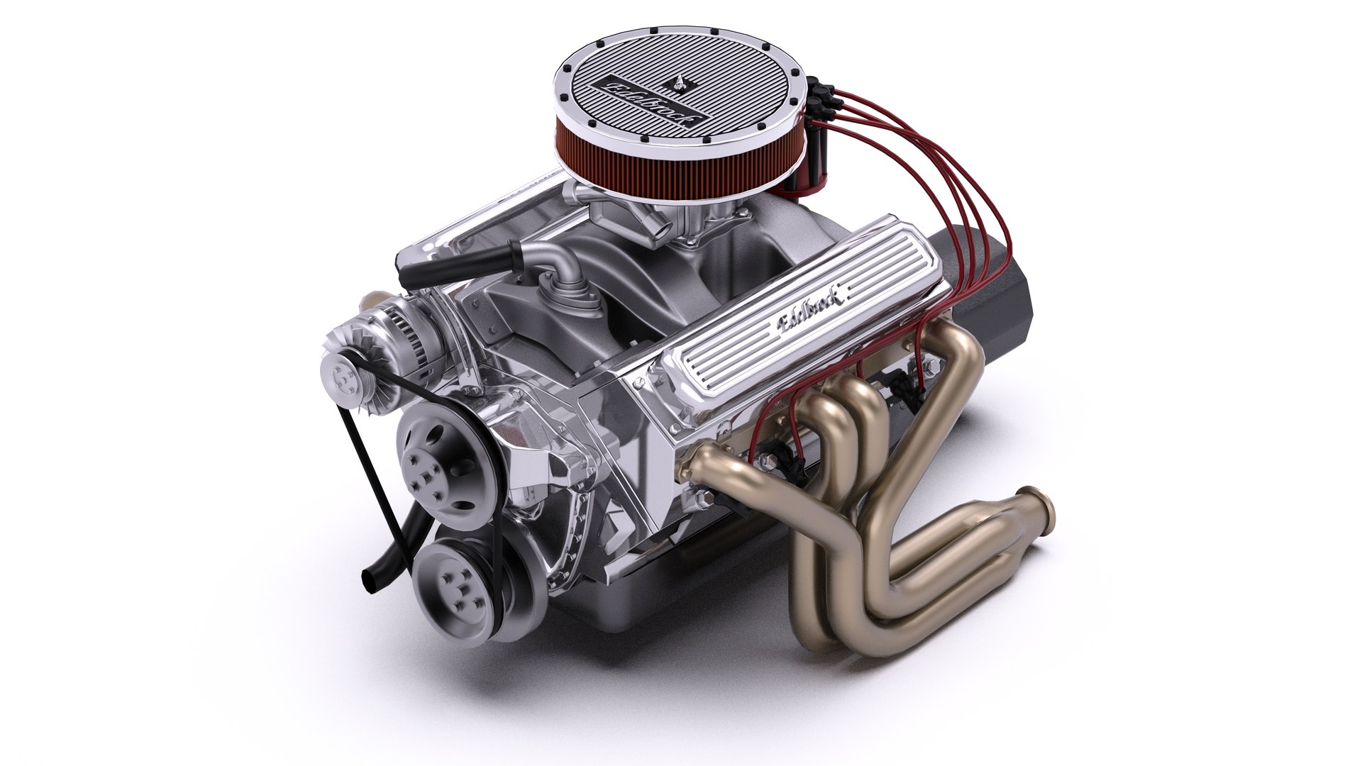 Edlebrock Chevy 355Ci V8 3D Model - TurboSquid 2359141