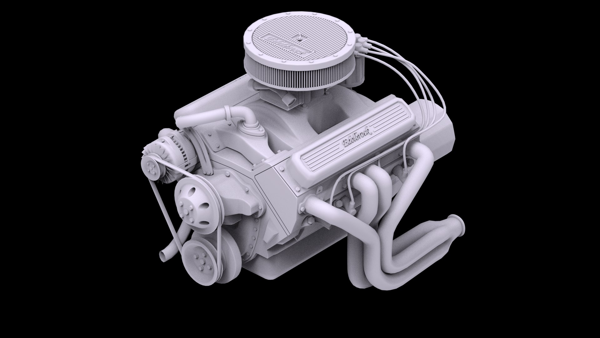 Edlebrock Chevy 355Ci V8 3D Model - TurboSquid 2359141