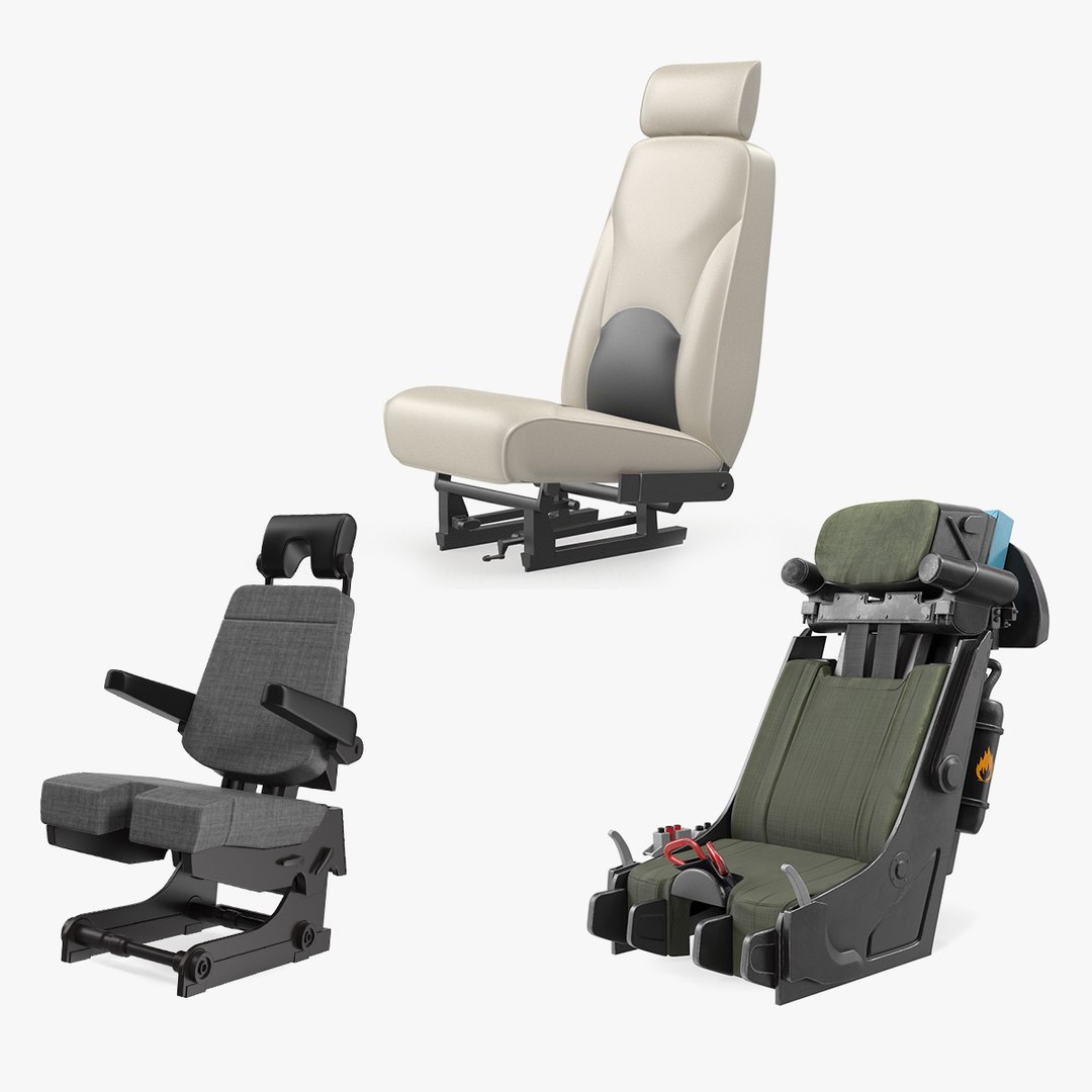 Pilot Seats Collection 3D model preview