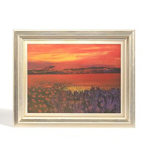 Andrea Razzaauti Painting of Irish Poppy Field Wall Art PBR