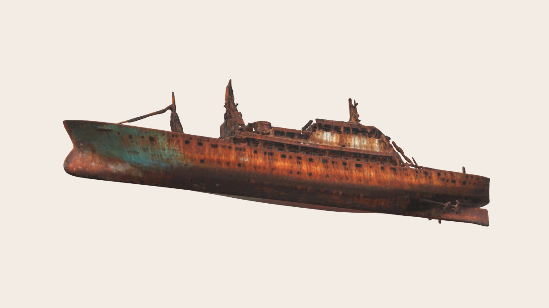 Old Abandoned Rusted Ship Model - TurboSquid 2351751